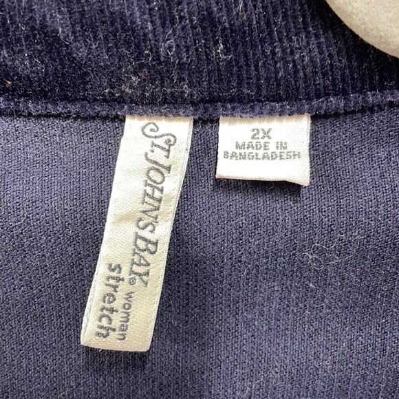 St. John’s Bay stretch Navy Corduroy Button up Jacket/Shacket size 2x - Picture 5 of 9